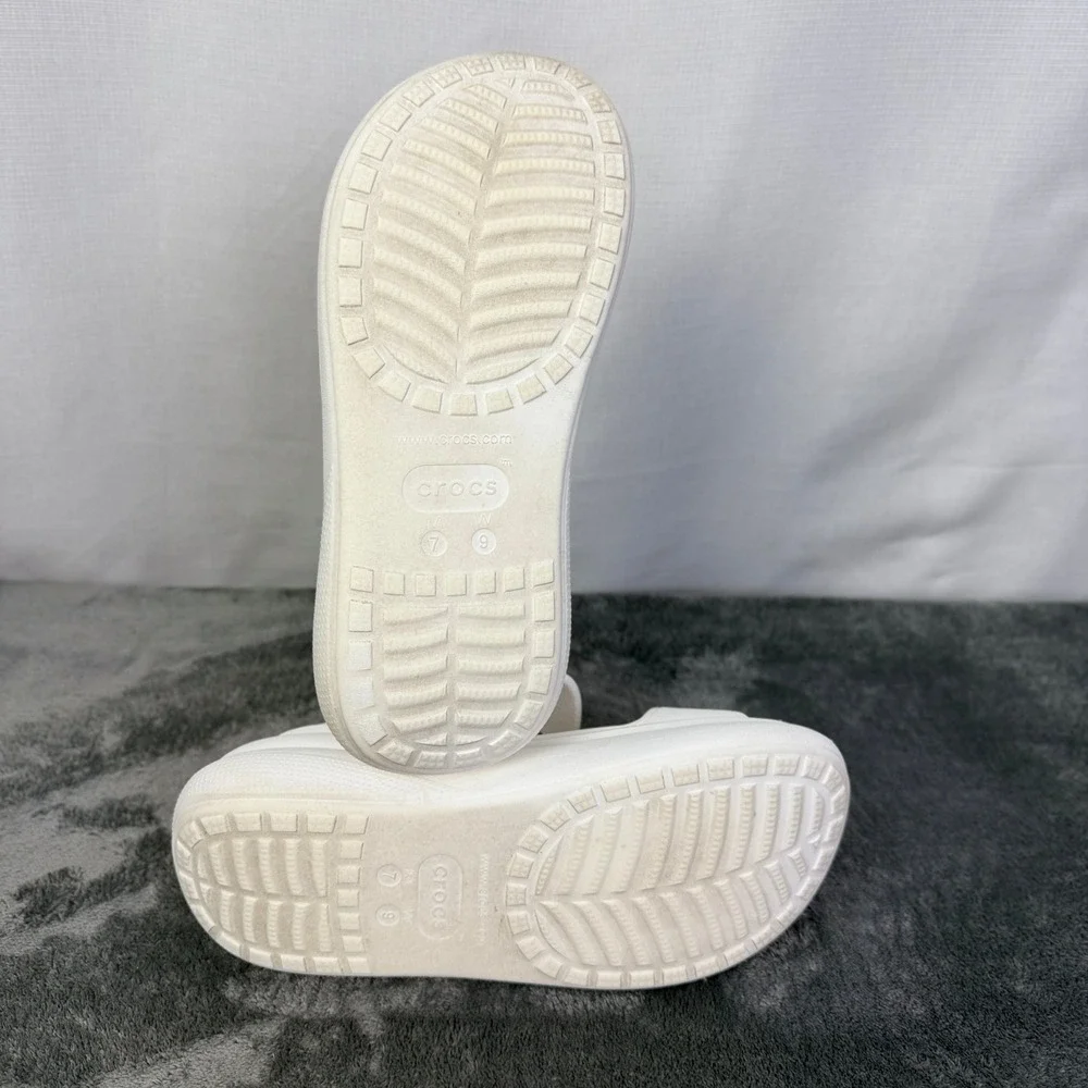 Crocs Platform Sandals White Comfort Slides Lightweight Women's Size 9‎